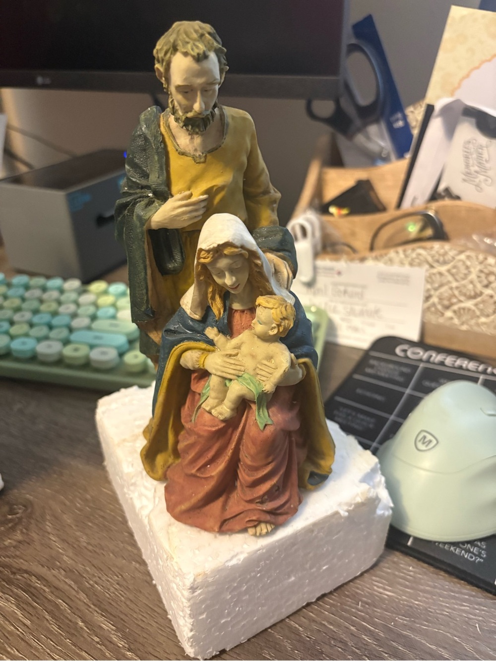 Classic Holy Family Nativity Sculpture - Multicolor